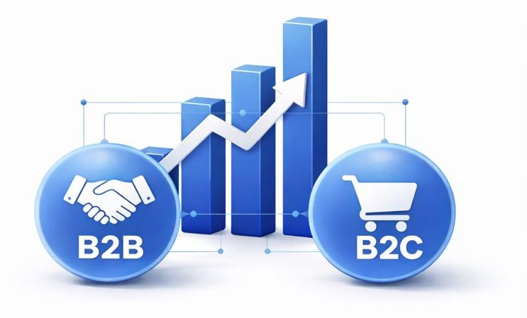 B2B and B2C Amazon repricing support illustration showing sales growth and multichannel pricing strategy