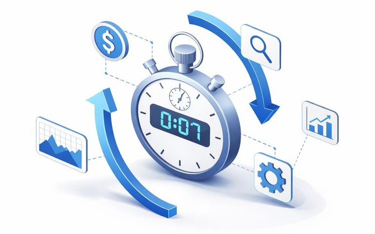 Real-time Amazon repricing automation illustration showing AI-powered pricing updates and analytics